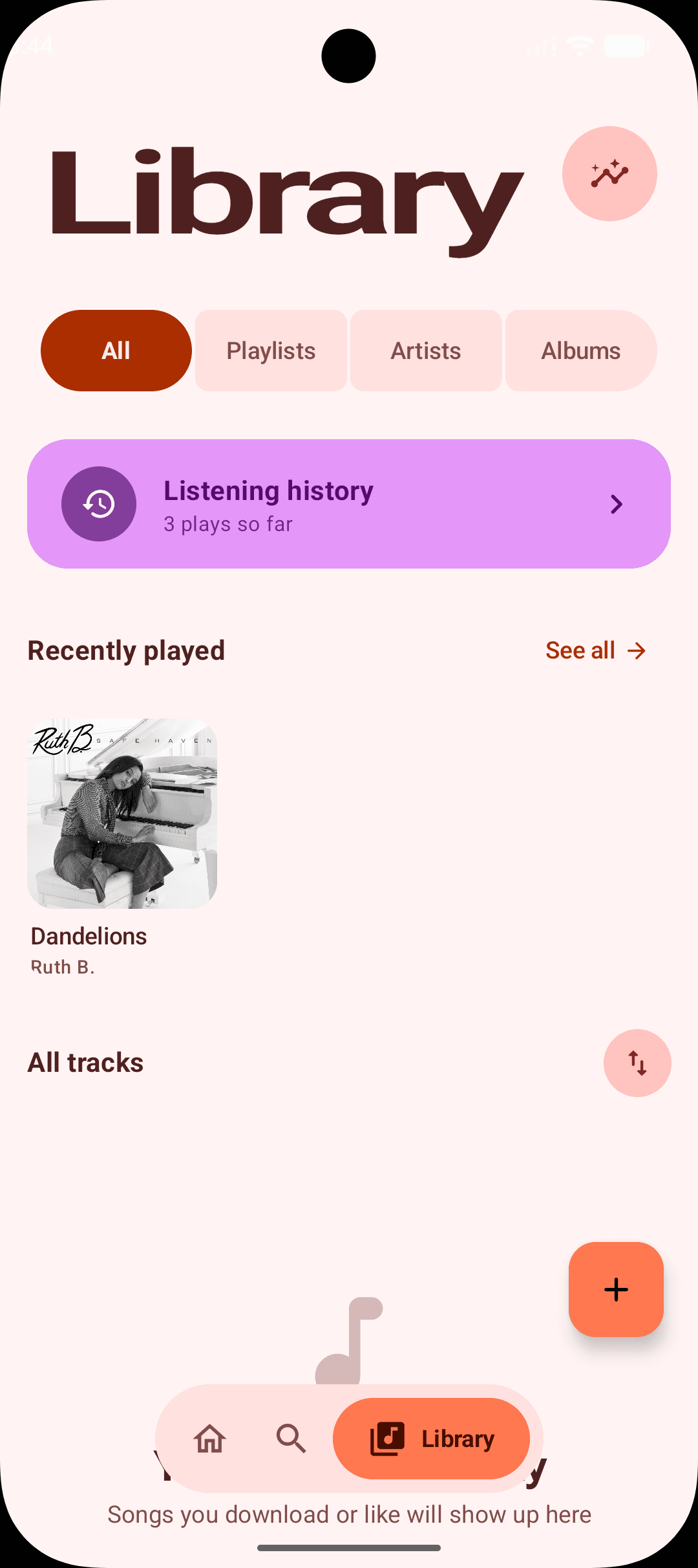 Library — Playlists and albums